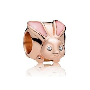 Retired Pandora Rose Gold Cute Bunny Charm EUC